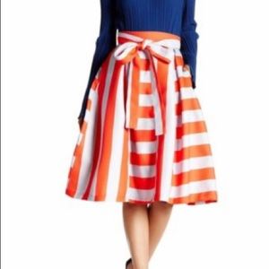 Tov Holy Striped Midi Skirt